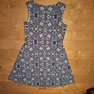 Talbots Sleeveless Geometric Pattern Dress / Knee Length / Stretch Size 12